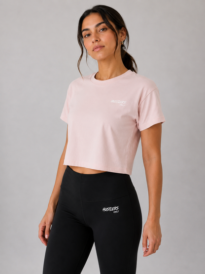 Rush Crop T-Shirt-Peach