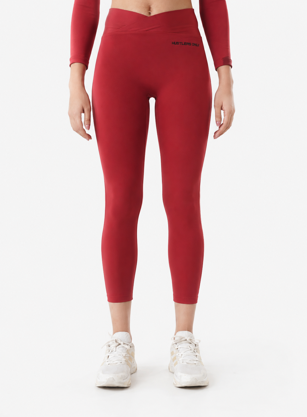 Crossover Leggings - Maroon