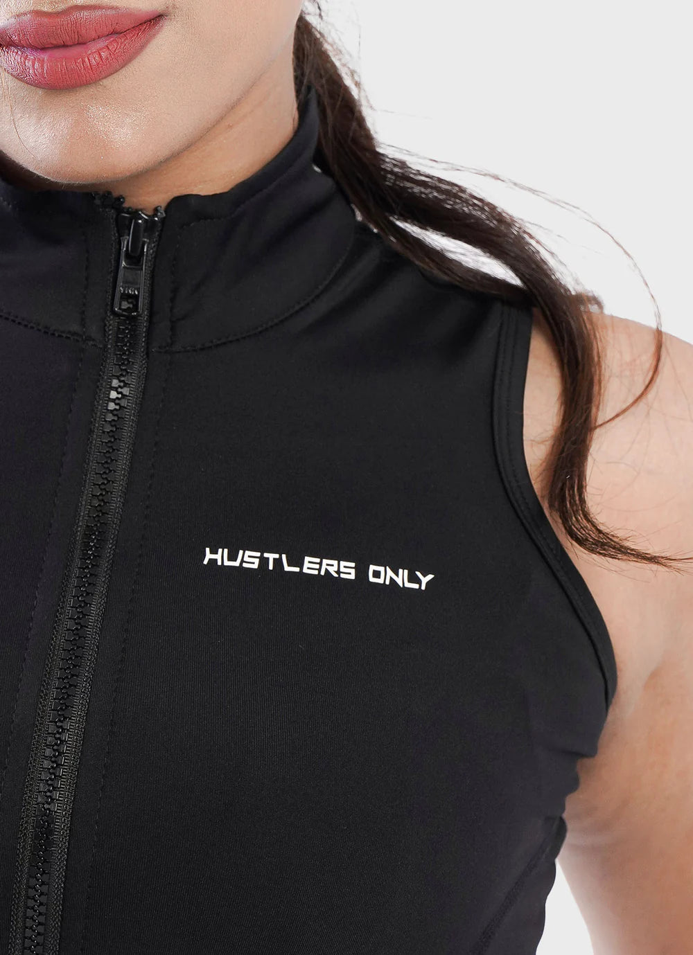 Black Zip Up Vest for Womens | HustlersOnlyPK