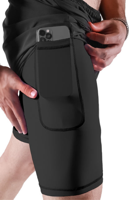 Compression Black Shorts for Gym | HustlersOnlyPK