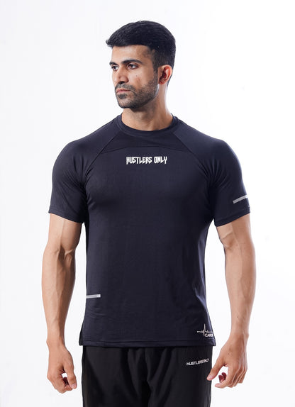 Jet Black Crest Cardio Tshirt For Men | HustlersOnlyPK