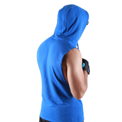 Critical Sleeveless Blue Hoodie | HustlersOnlyPK