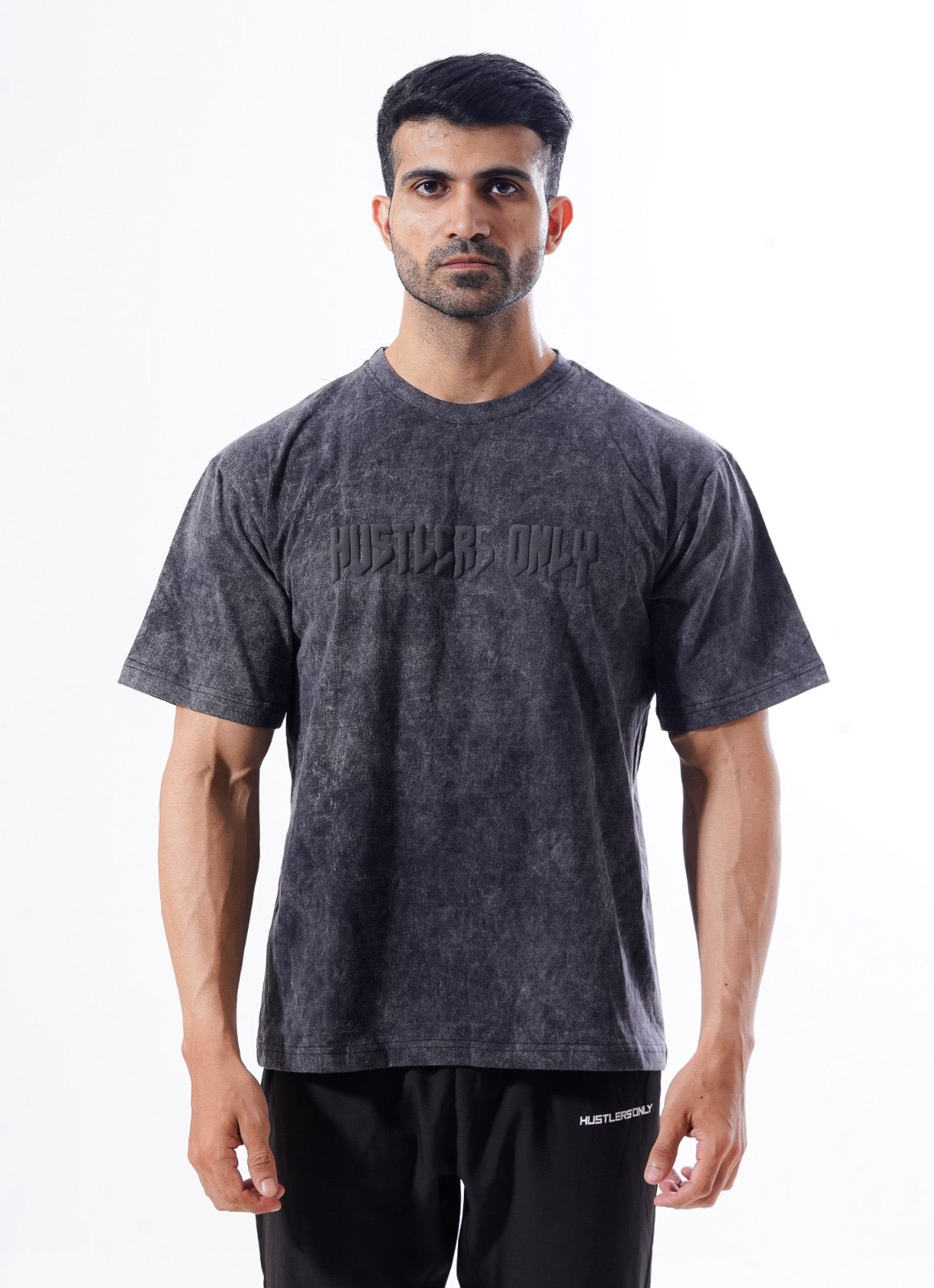 Drippy Acid Wash Black T-shirt For Men | HustlersOnlyPK