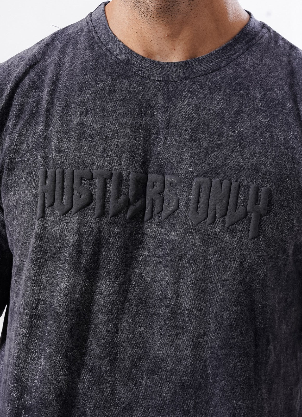 Drippy Acid Wash Black T-shirt For Men | HustlersOnlyPK