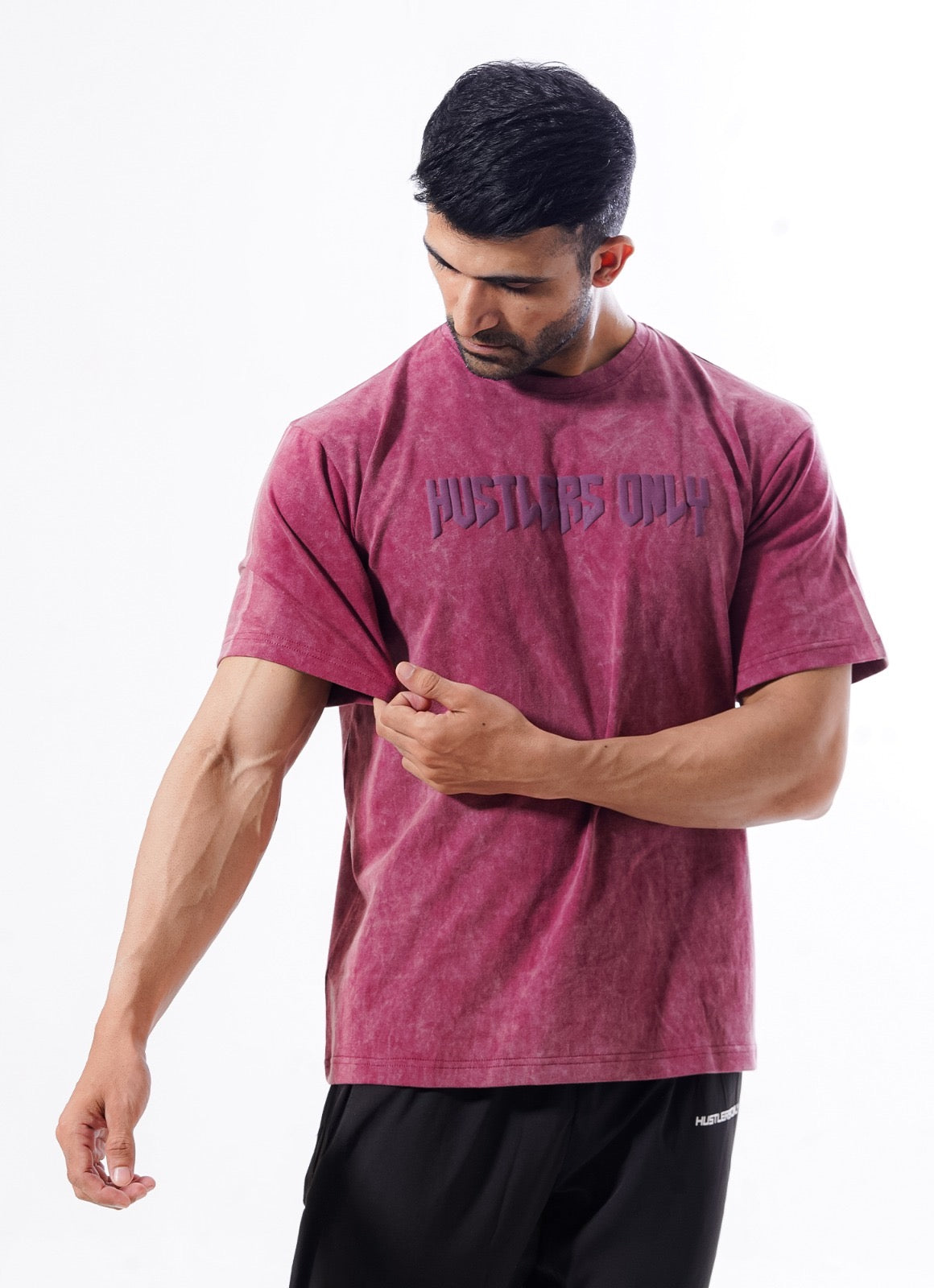 Drippy Acid Wash Maroon T-shirt For Men | HustlersOnlyPK