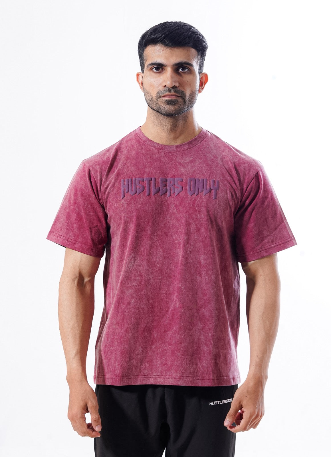 Drippy Acid Wash Maroon T-shirt For Men | HustlersOnlyPK