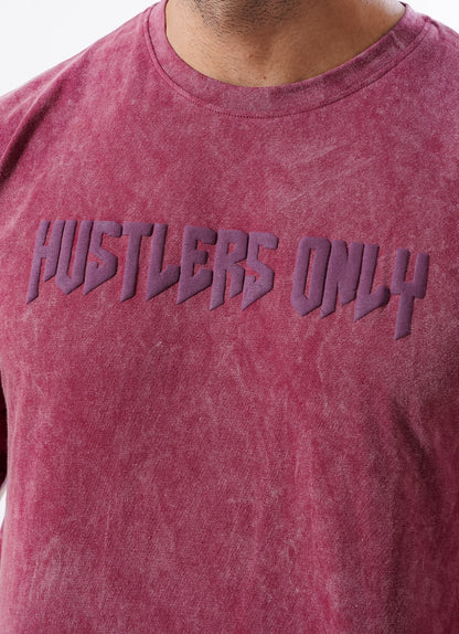 Drippy Acid Wash Maroon T-shirt For Men | HustlersOnlyPK