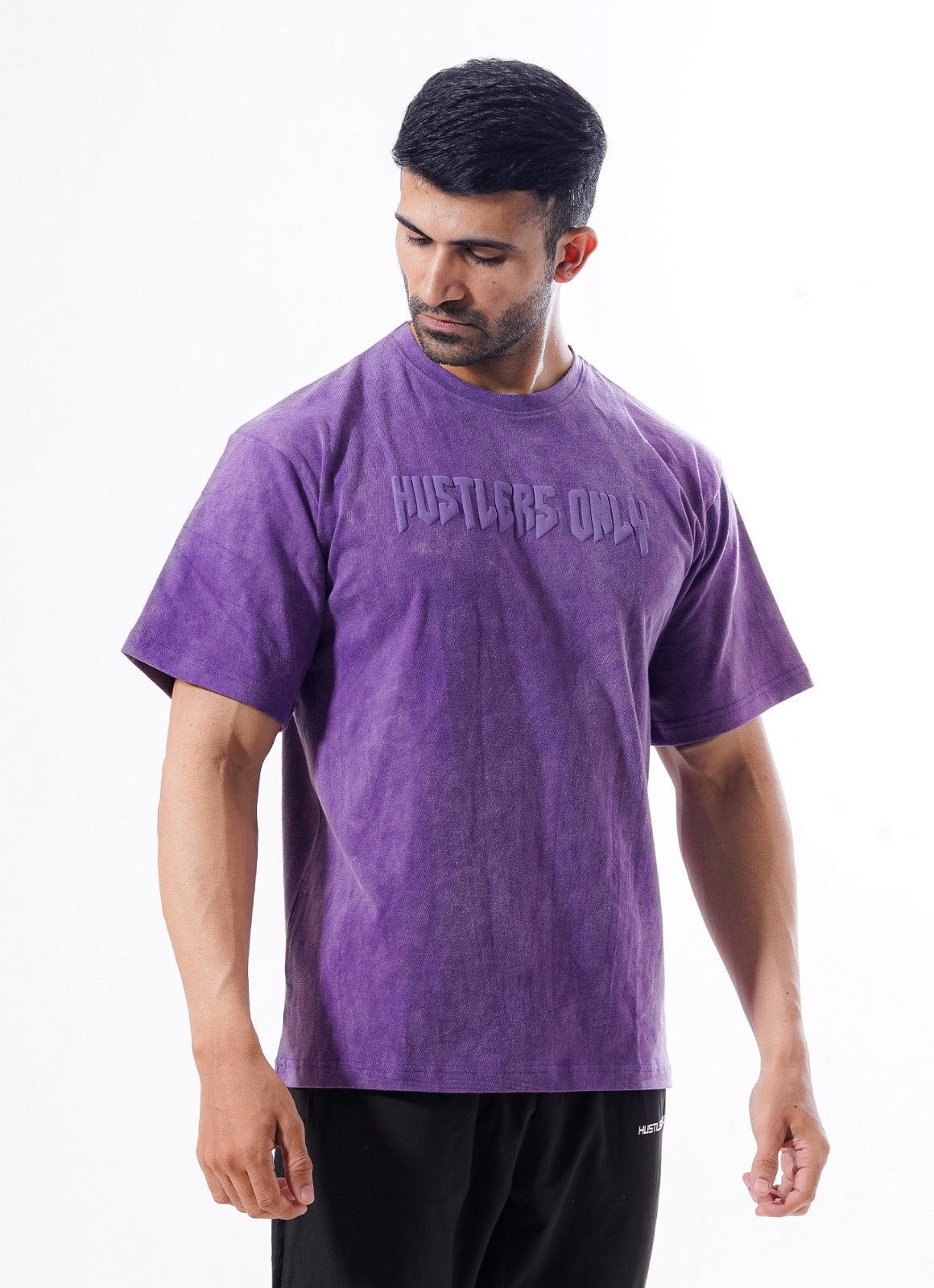 Drippy Acid Wash Purple T-shirt For Gym | HustlersOnlyPK