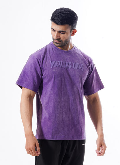 Drippy Acid Wash Purple T-shirt For Gym | HustlersOnlyPK