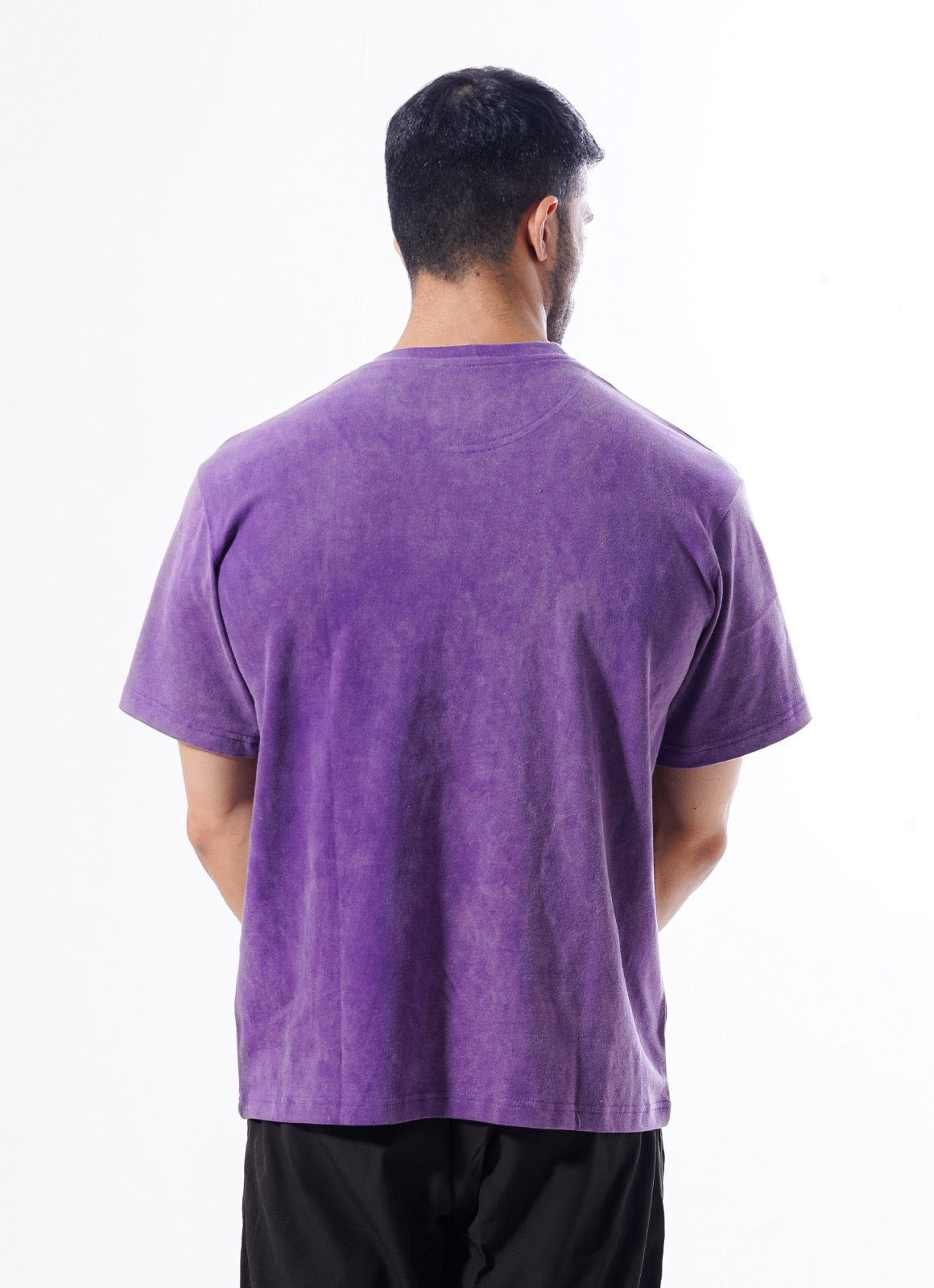 Drippy Acid Wash Purple T-shirt For Workout | HustlersOnlyPK