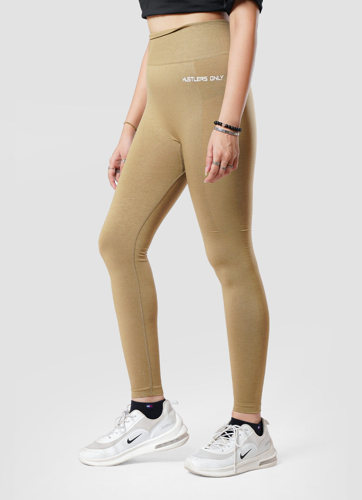Everyday Seamless Leggings In Wheat Colour For Gym | HustlersOnlyPK