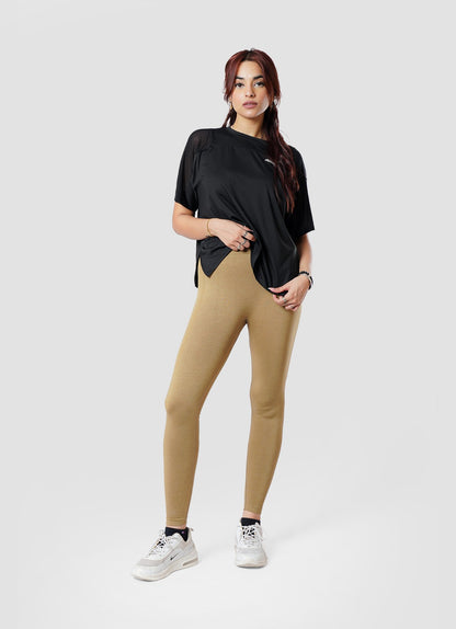 Everyday Seamless Leggings In Wheat Colour For Women | HustlersOnlyPK