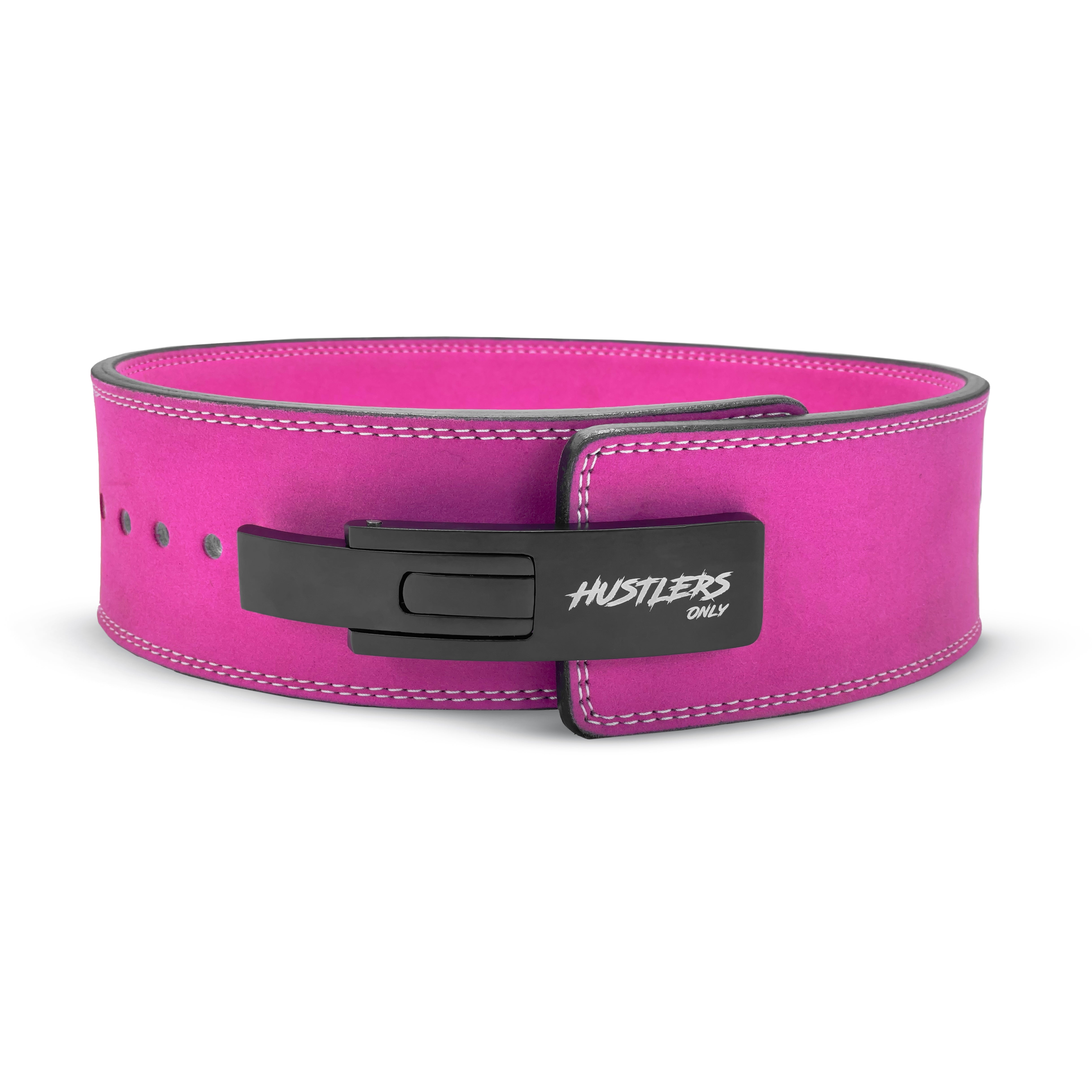 10mm Suede Leather Lever Belt - Barbie Pink