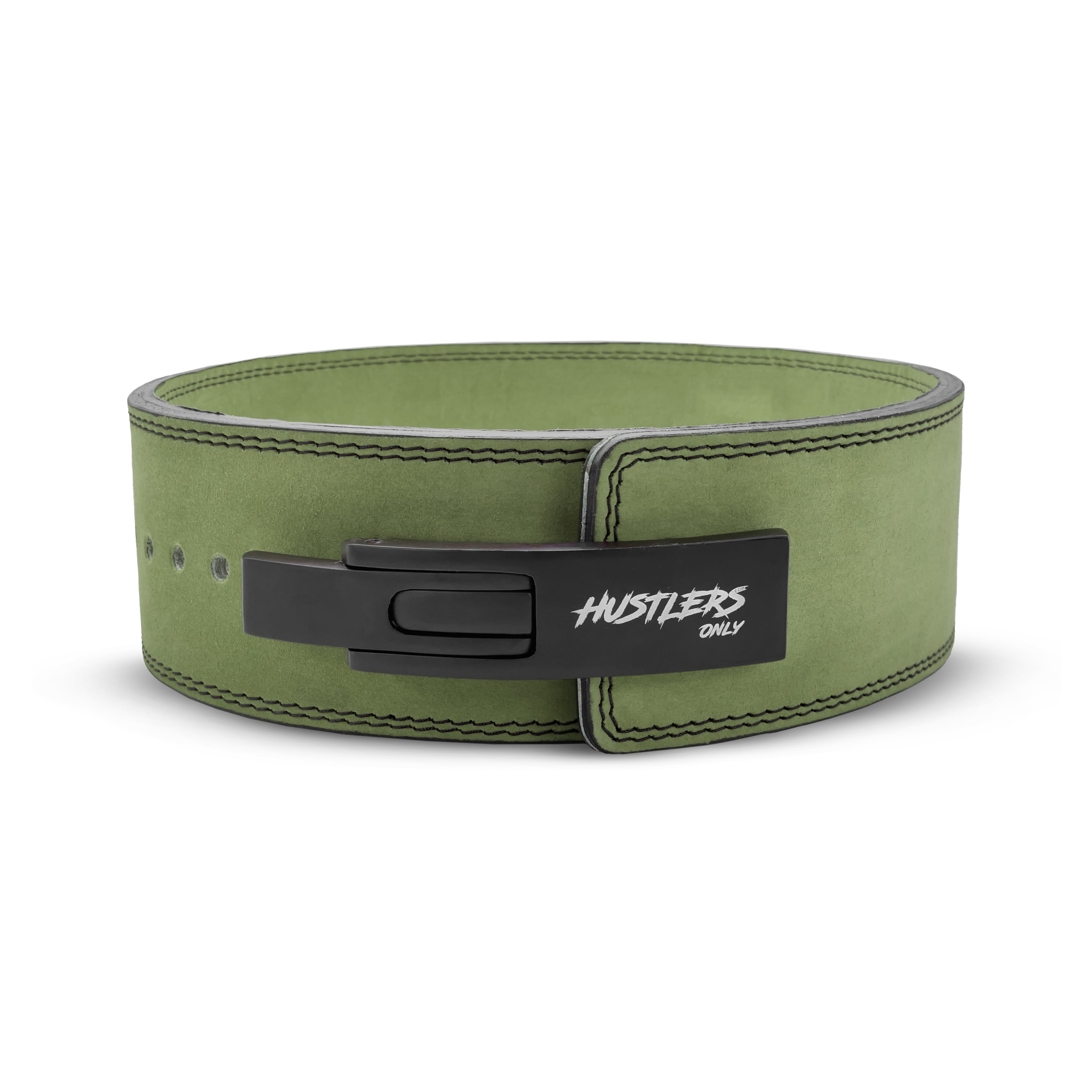 10mm Suede Leather Lever Belt - Green