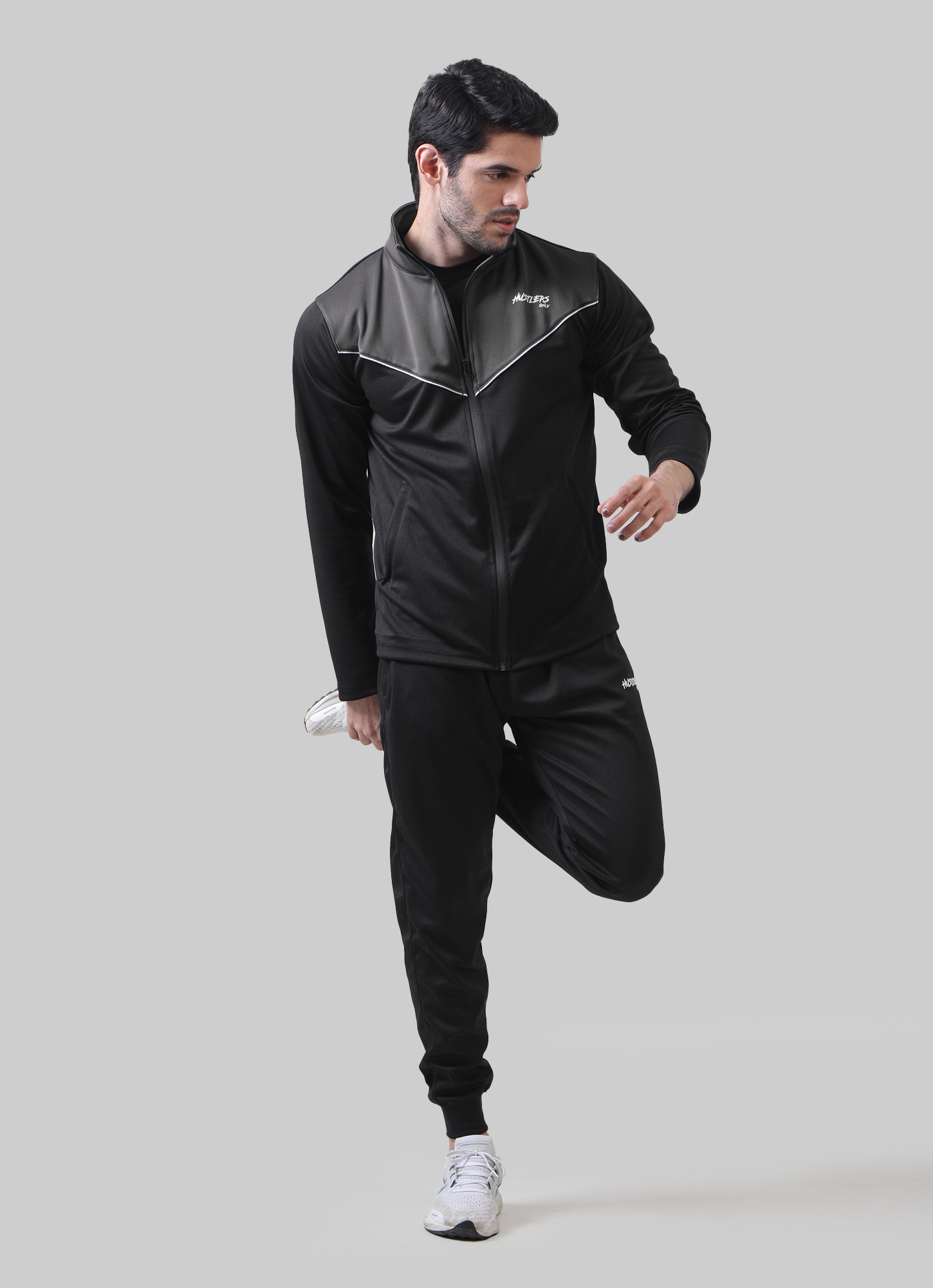 Iconic Tracksuit Black and Grey for Mens | HustlersOnlyPK