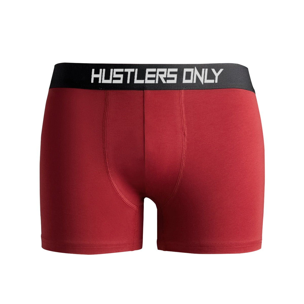 Men's maroon boxer briefs with metallic waistband | Hustlers Only PK