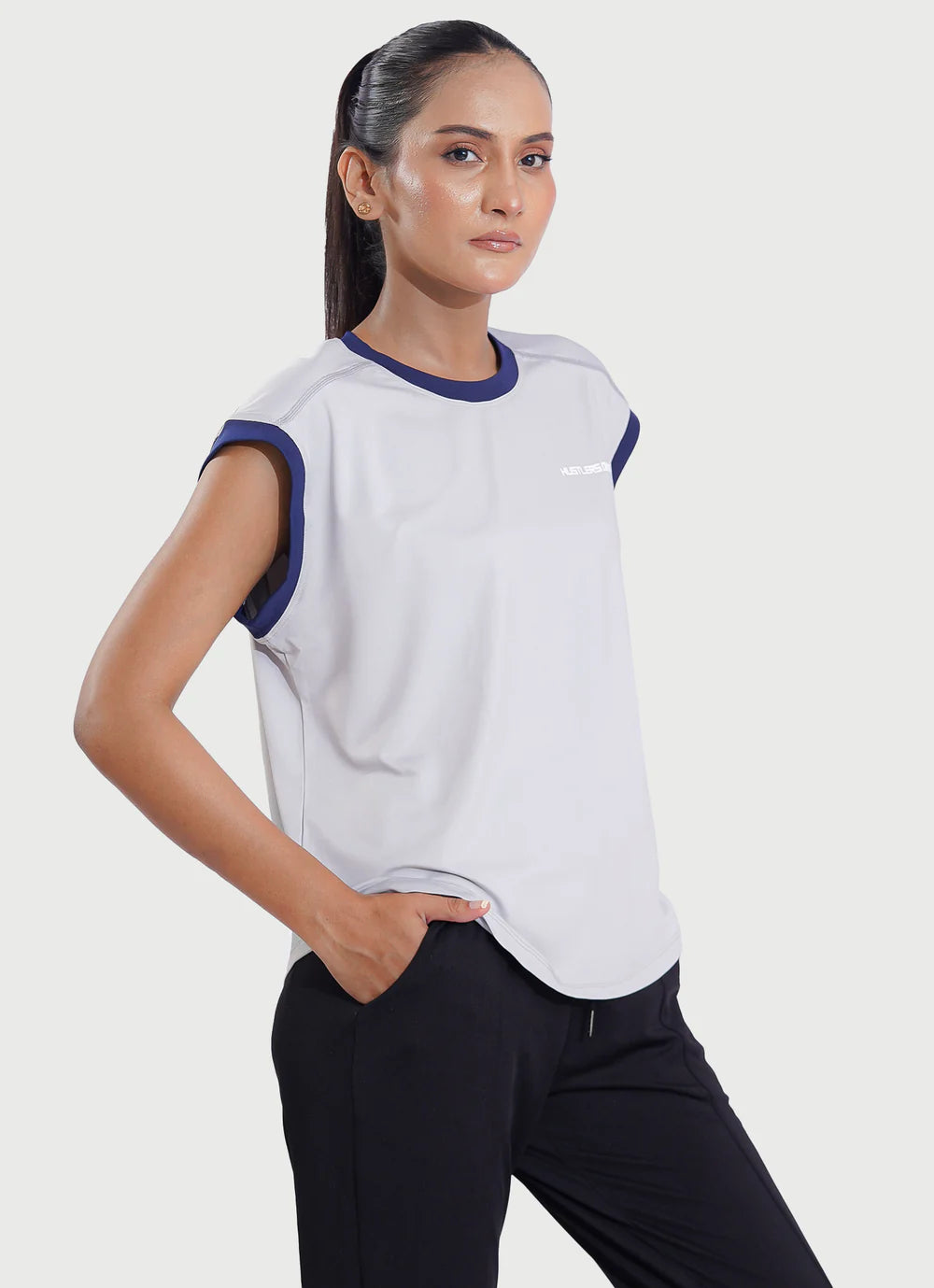 Grey Minimal Tank Shirt For Women  | HustlersOnlyPK