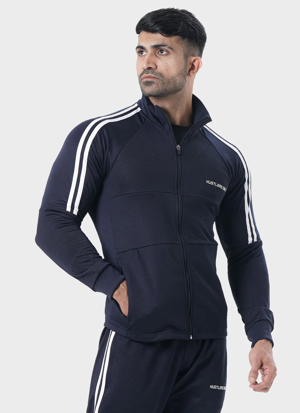 Navy Muscle Fit Zipper | HustlersOnlyPK