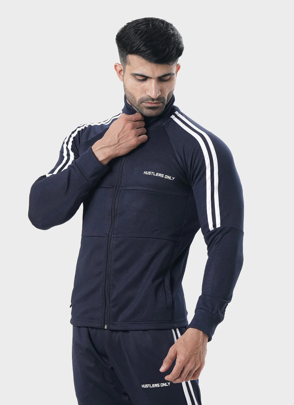 Navy Muscle Fit Zipper for Mens | HustlersOnlyPK