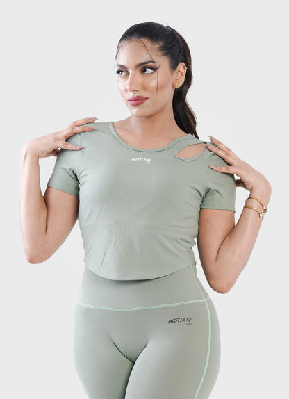 Light Green Onyx Crop TShirt For Women | HustlersOnlyPK