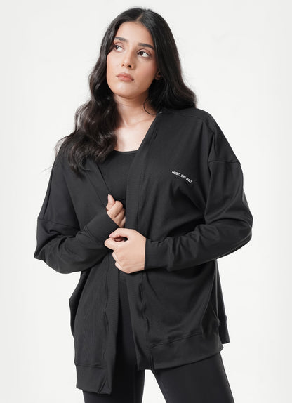 Ribbed Cardigan - Black