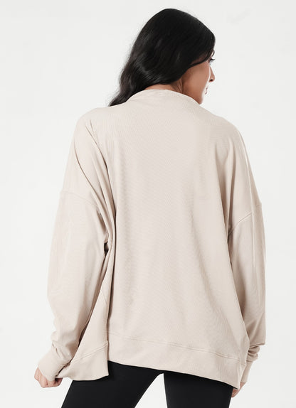 Ribbed Cardigan - Beige