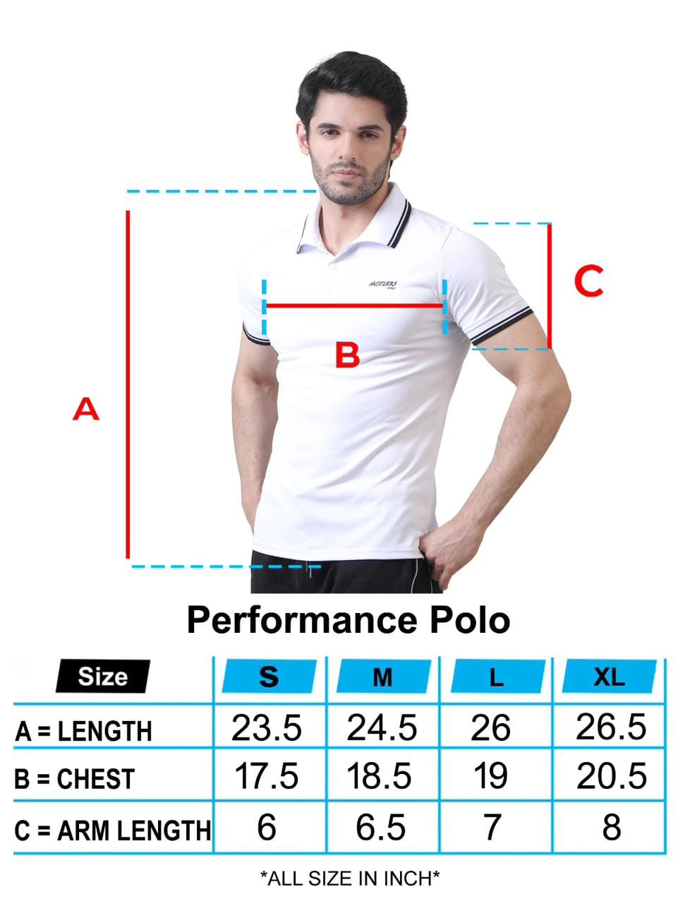 Polo Shirt For Men Size Chart | HustlersOnlyPK