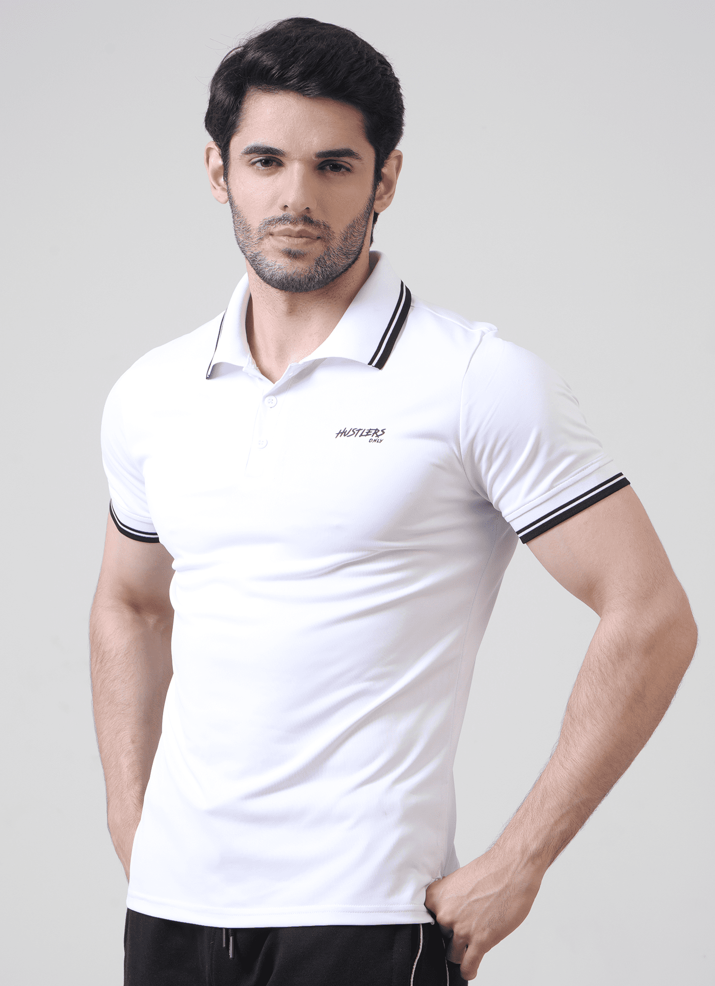 White Performance Polo Shirt For Men | HustlersOnlyPK