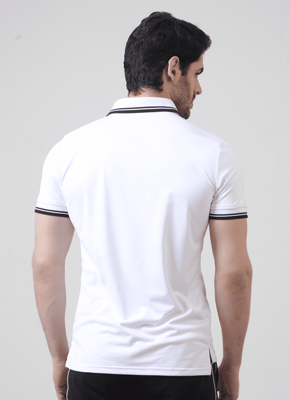Men's White Performance Polo Shirt| HustlersOnlyPK