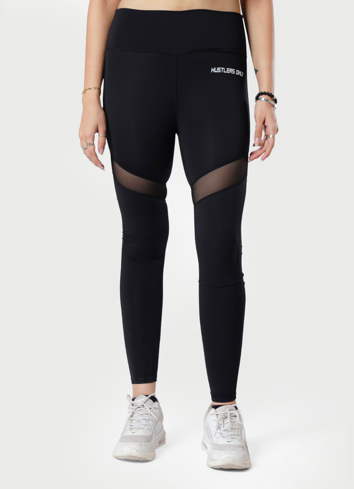 Black Performance Mesh Leggings for Women | HustlersOnlyPK