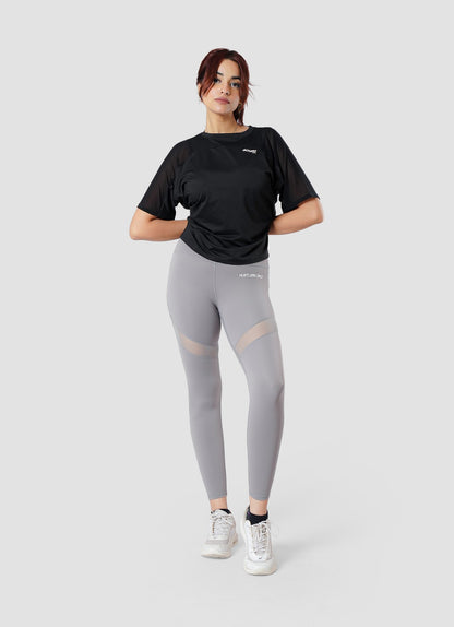 Gray Performance Mesh Leggings for Women | HustlersOnlyPK