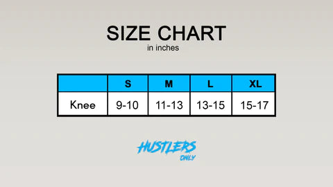 7mm Blue Powerlifting Knee Sleeves Sizechart | HustlersOnlyPK