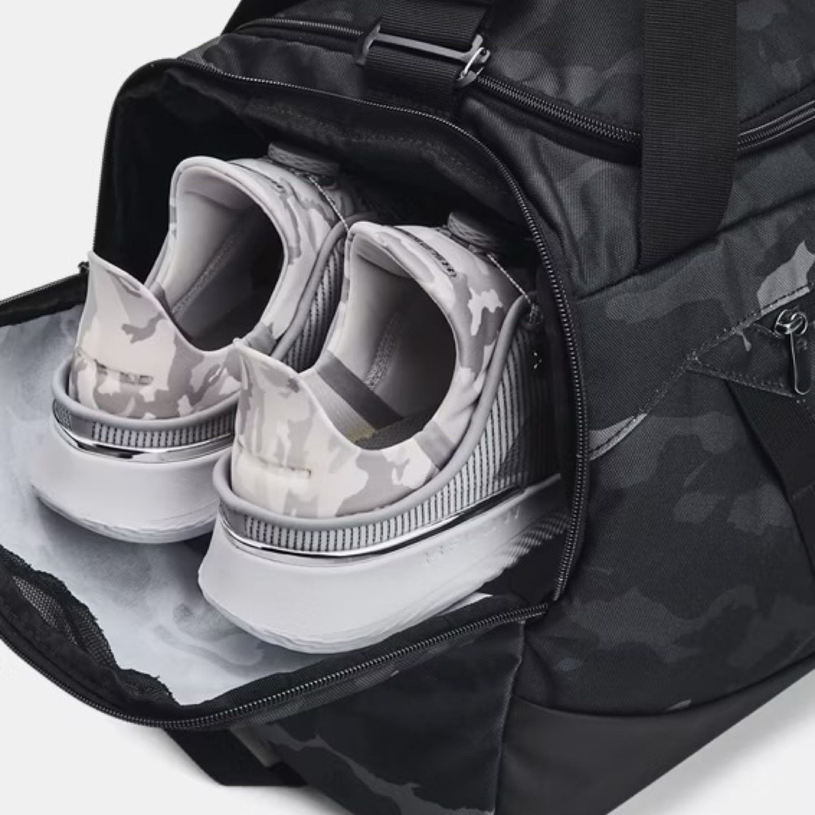 Pursuit Black Camo Gym Duffel Bag with Shoe Compartment | Hustlers Only PK