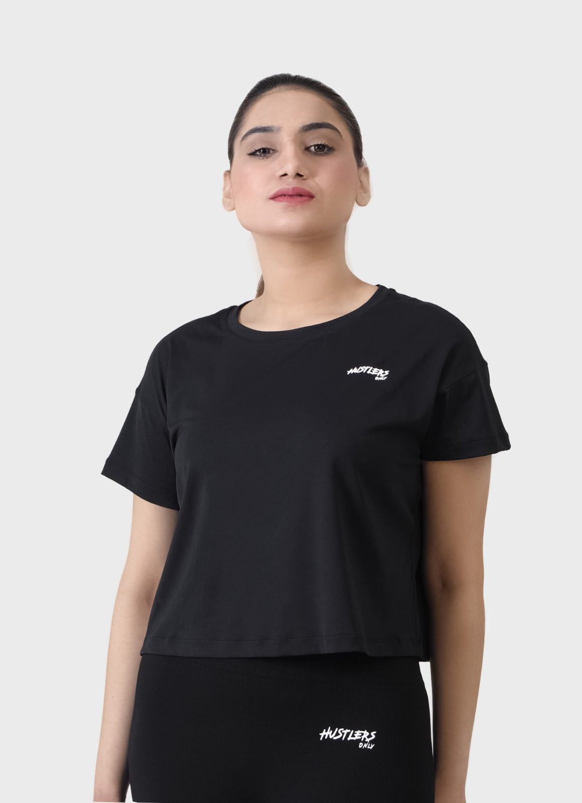 Black Rush Crop T-Shirt for Women | HustlersOnlyPK