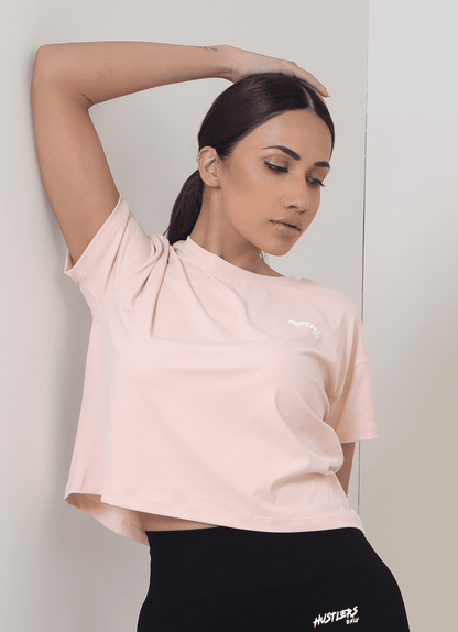Peach Rush Crop T-Shirt for Gym | HustlersOnlyPK