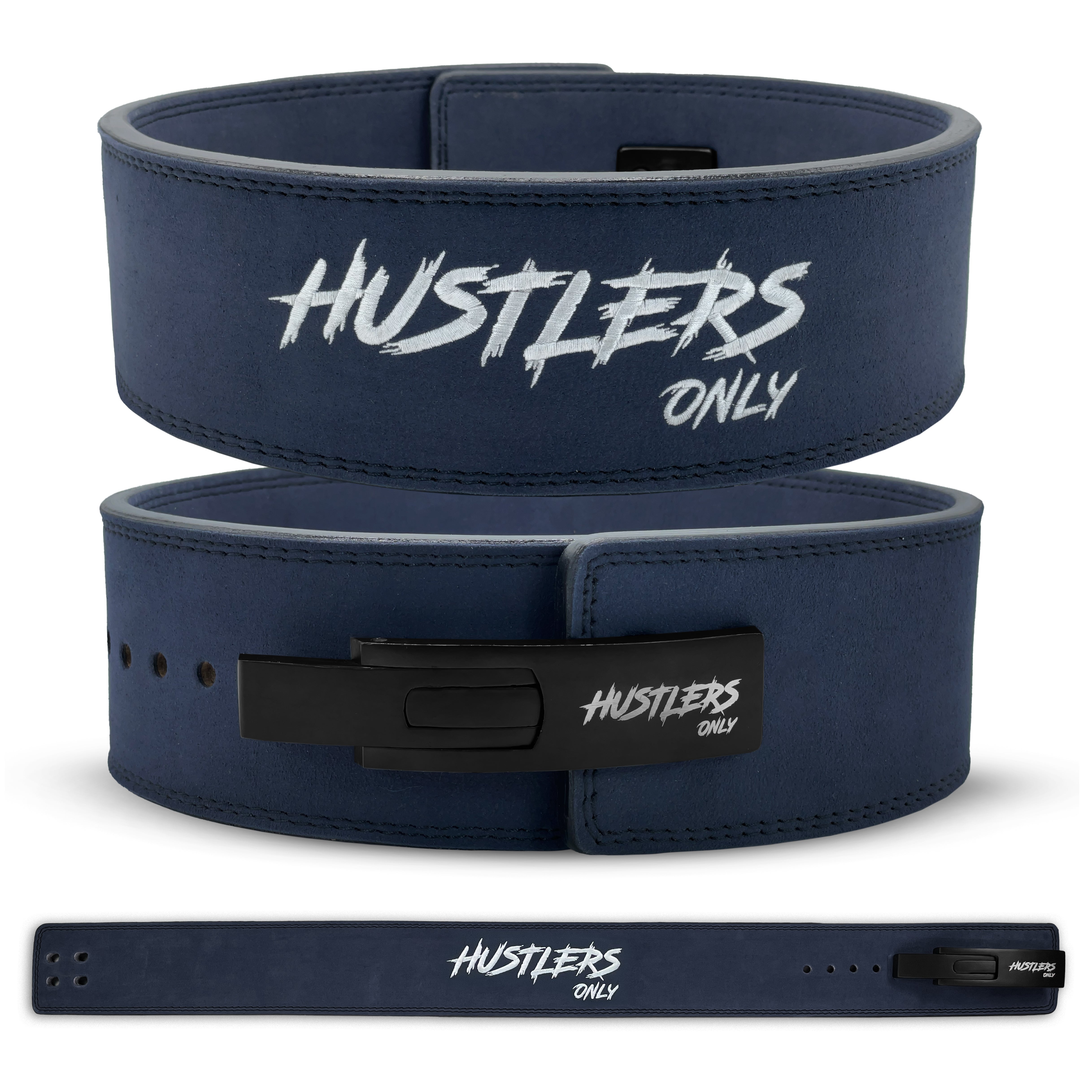 10mm Suede Leather Lever Belt - Blue