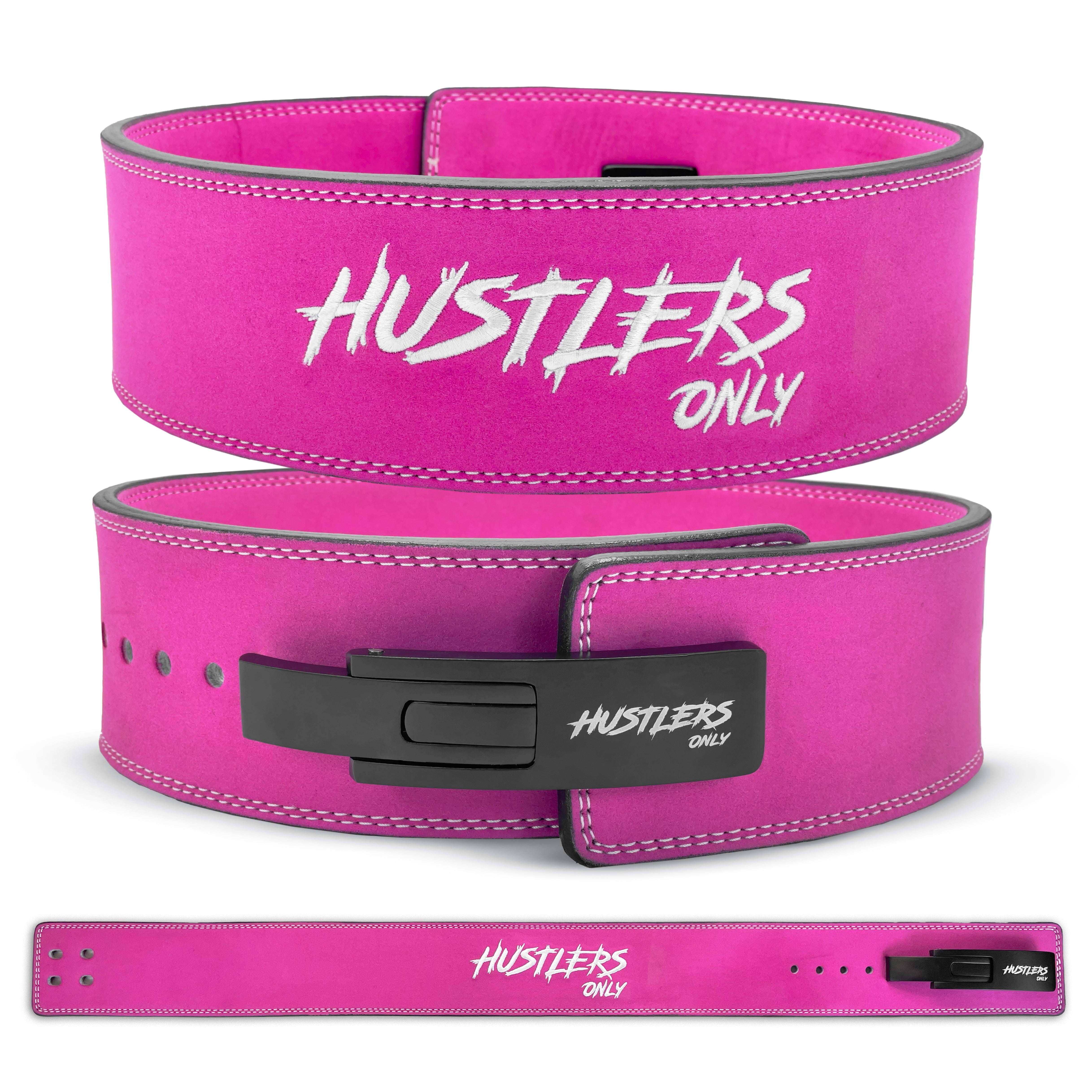 10mm Suede Leather Lever Belt - Barbie Pink