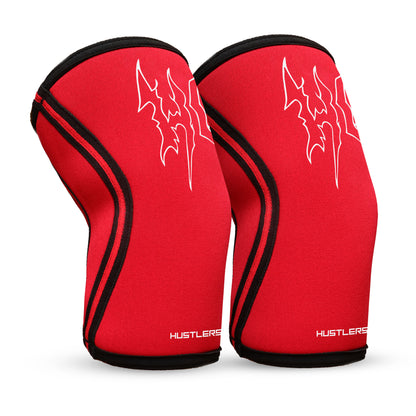 7mm Metal Knee Sleeves - Red