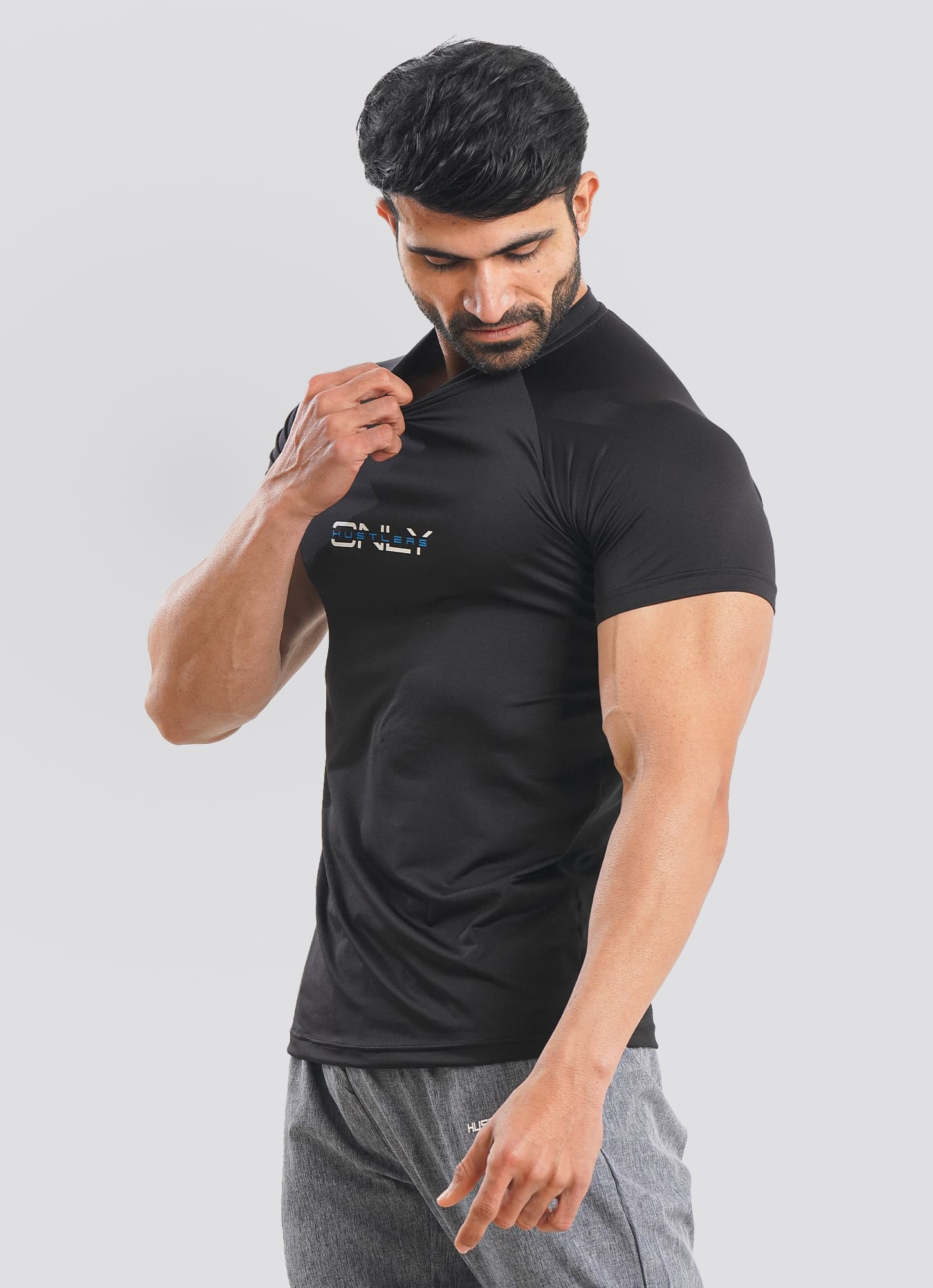 Black Utility Mesh Back T-shirt For Men | HustlersOnlyPK