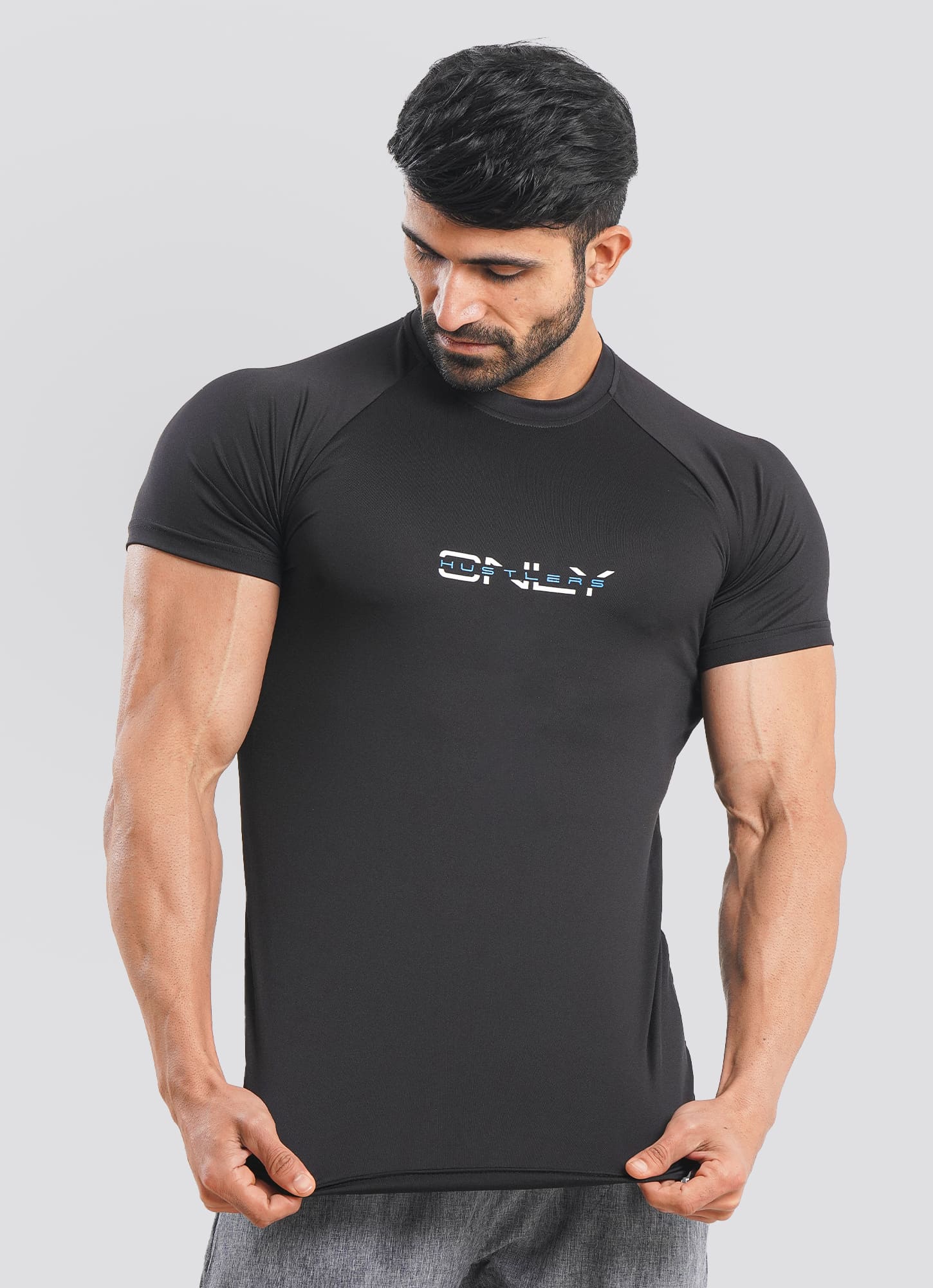 Black Utility Mesh Back T-shirt For Men | HustlersOnlyPK