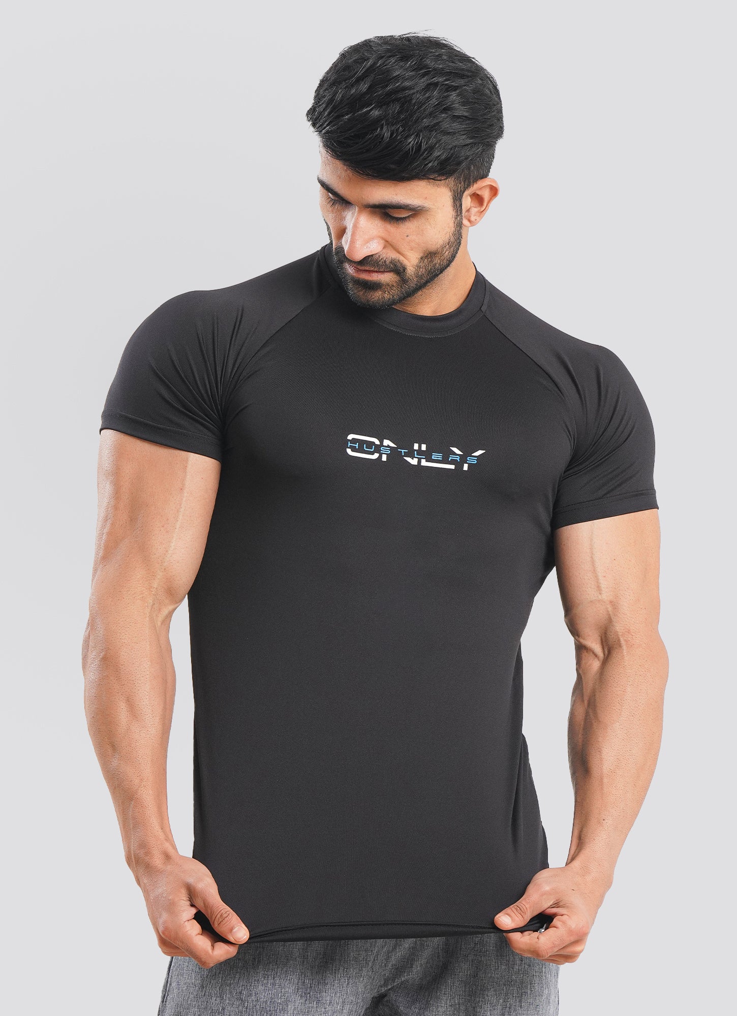 Utility Mesh Back Black Tshirt for Mens | HustlersOnlyPK