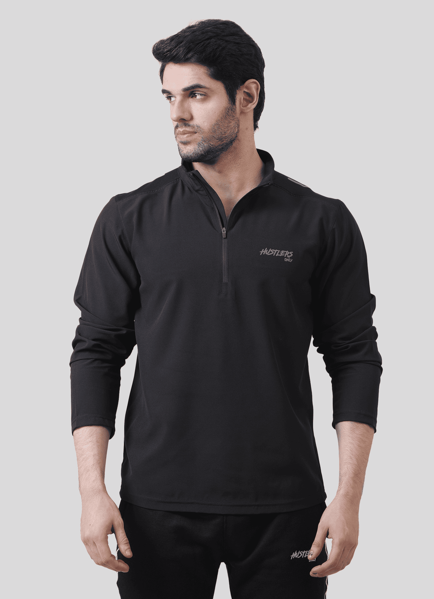 Black Velocity ½ Zip Long Sleeve | HustlersOnlyPK