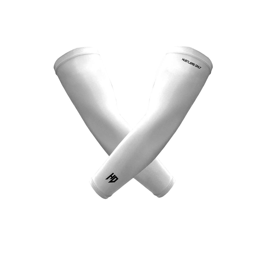 Sports Compression Arm Sleeves - White