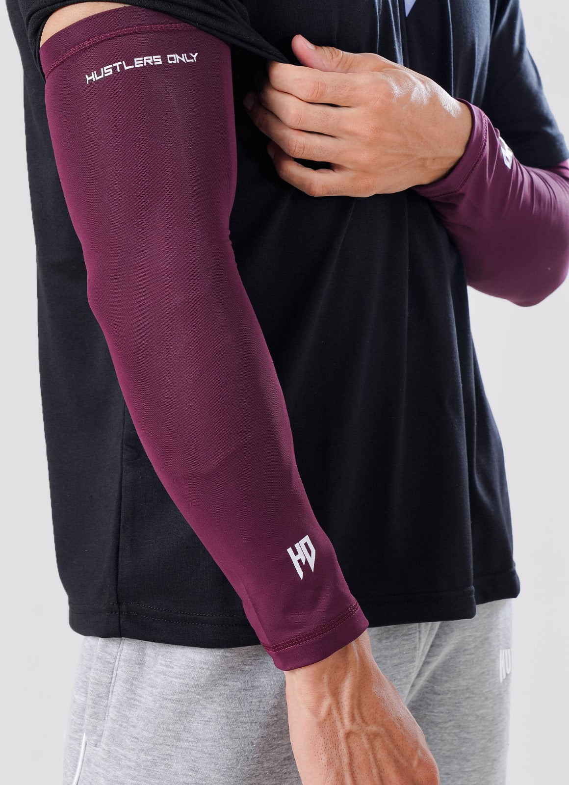 Sports Compression Arm Sleeves - Maroon