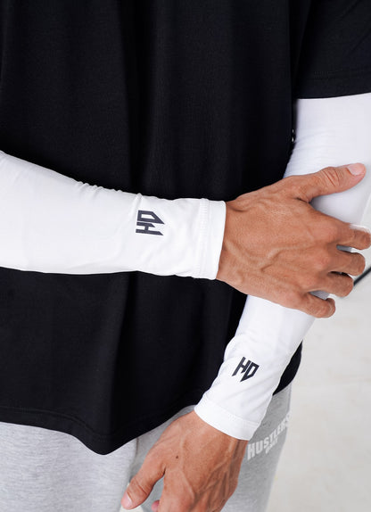 Sports Compression Arm Sleeves - White
