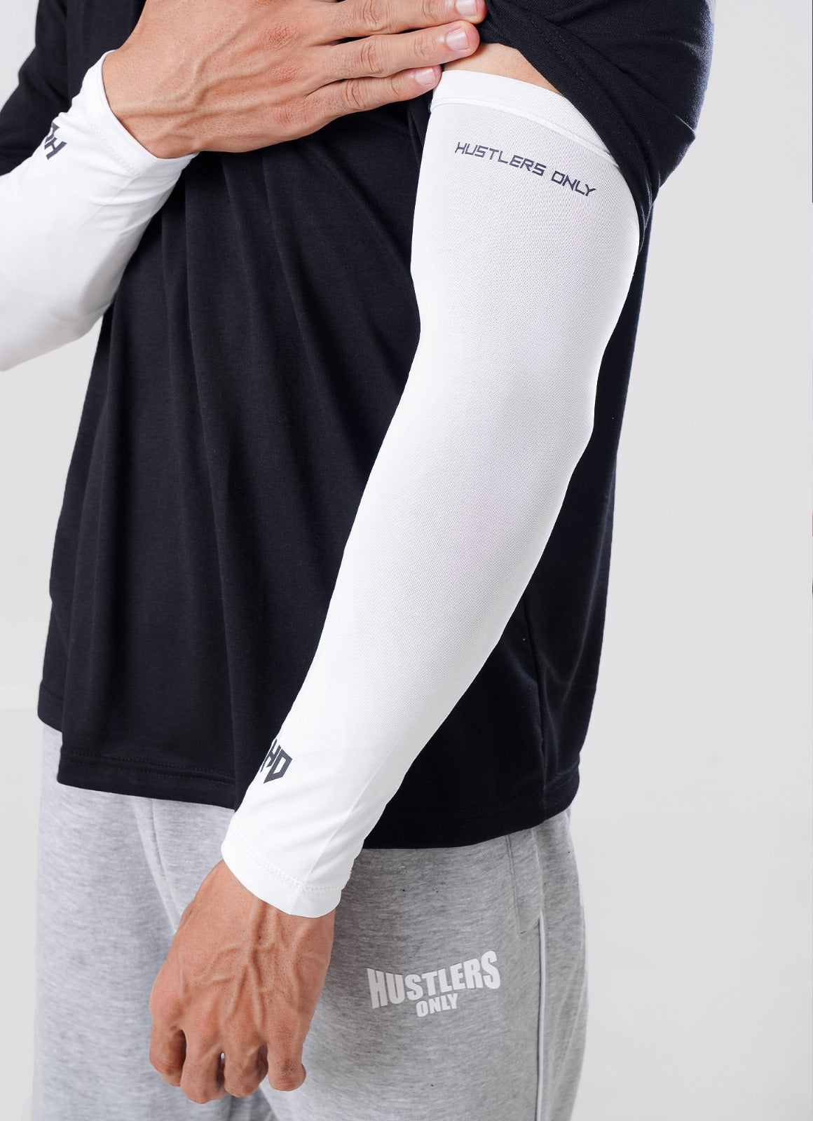 Sports Compression Arm Sleeves - White