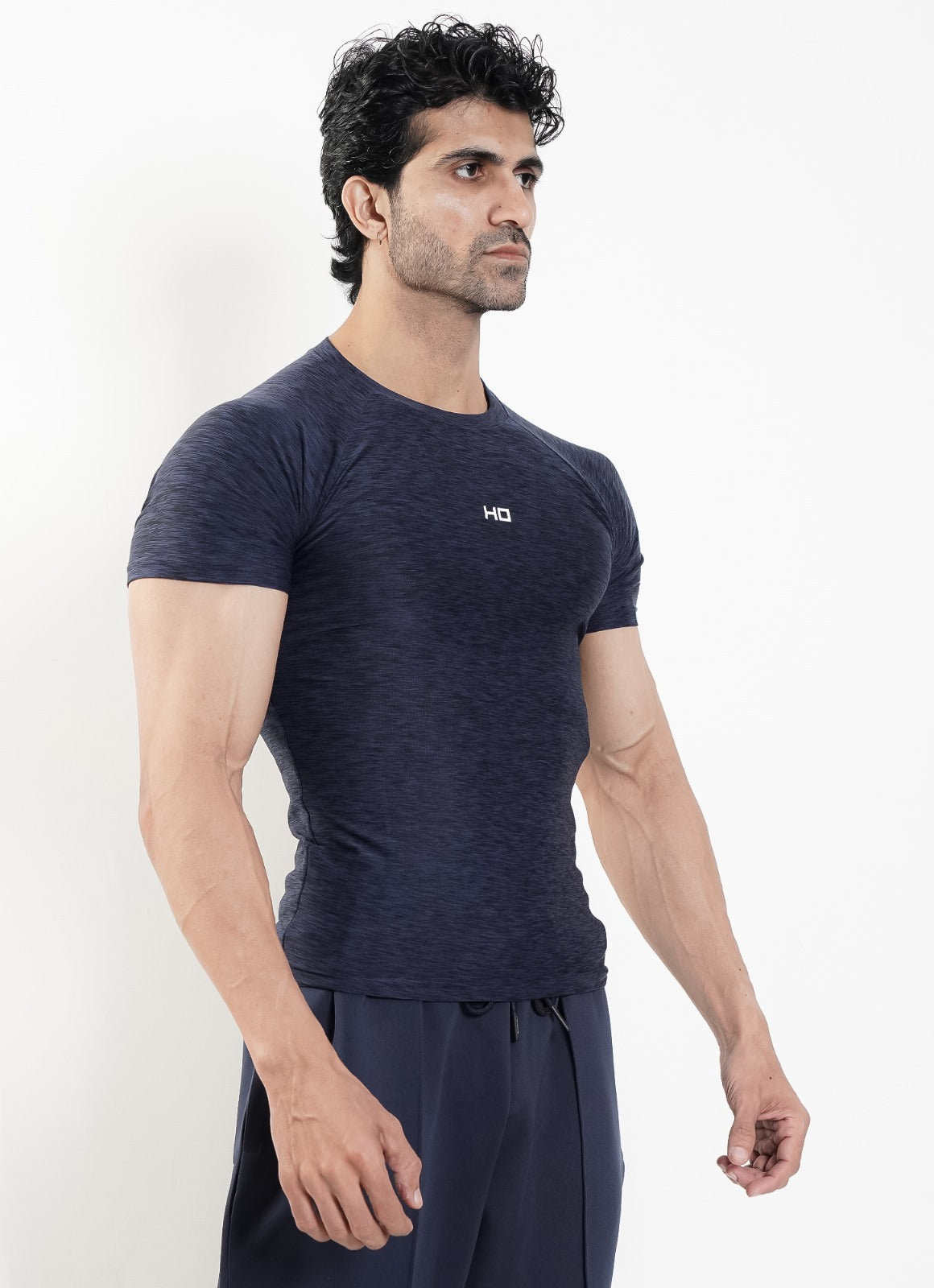 Melange Compression T-Shirt - Navy