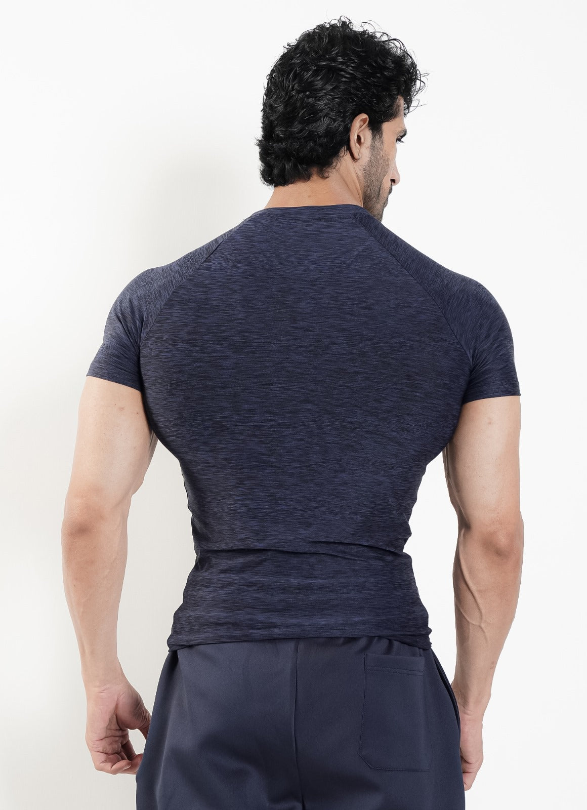 Melange Compression T-Shirt - Navy