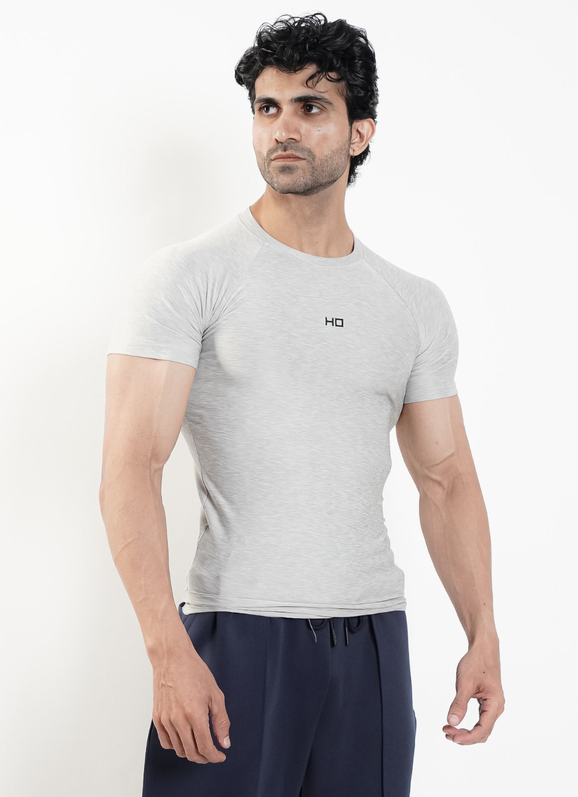 Melange Compression T-Shirt - Silver