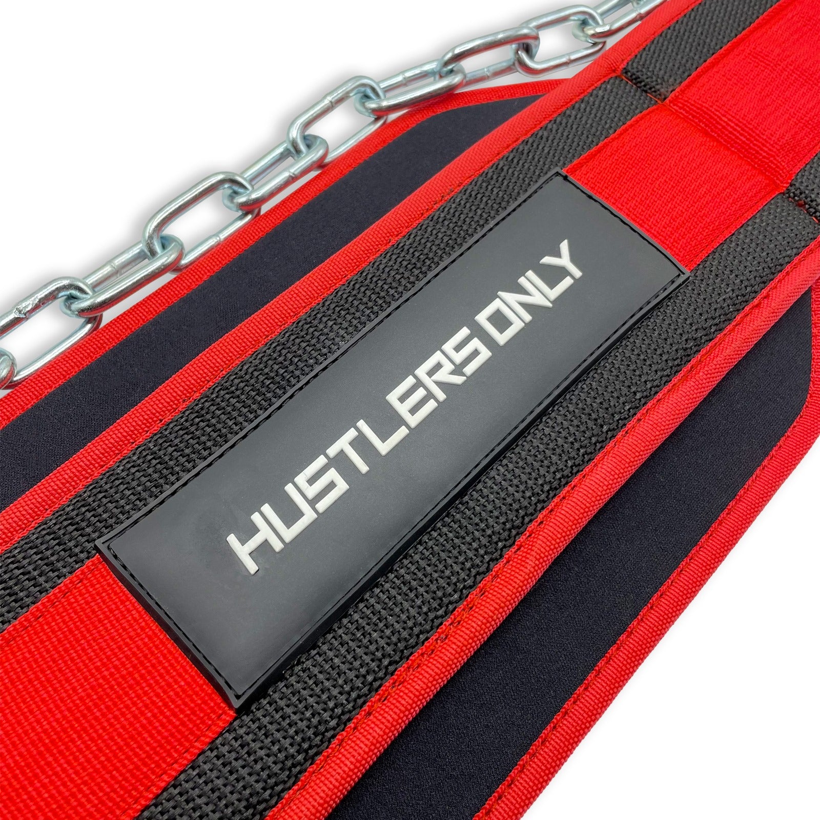Dip Belt with Steel Chain - Red